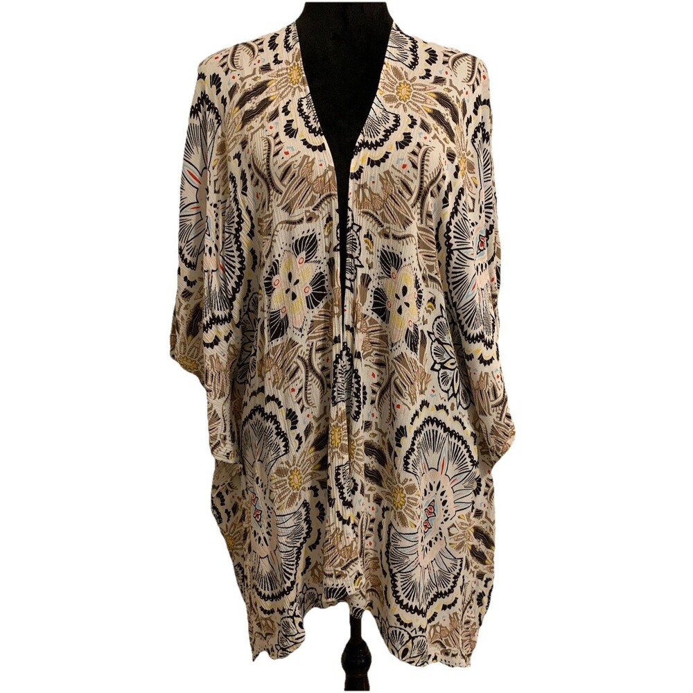Chicos Kimono Top Womens Size L XL Cardigan Open Front Lightweight Layering